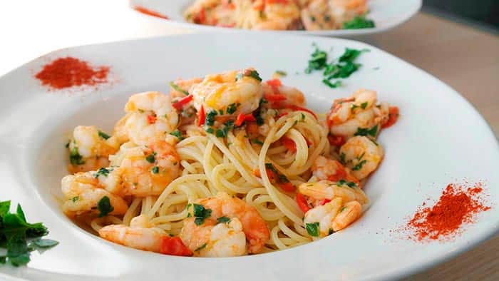 pasta con gambas